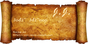 Joó János névjegykártya